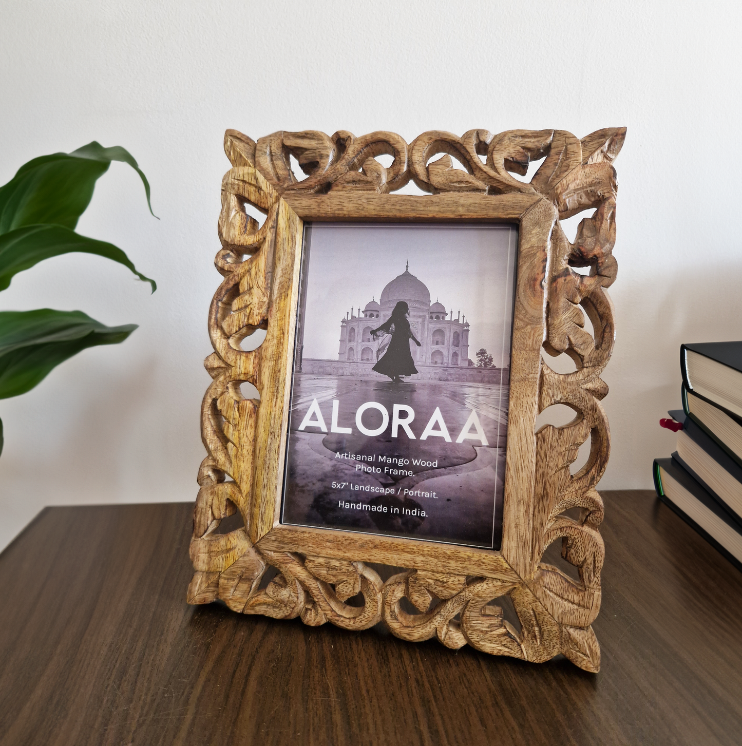 Hand Carved Mango Wood Photo Frame