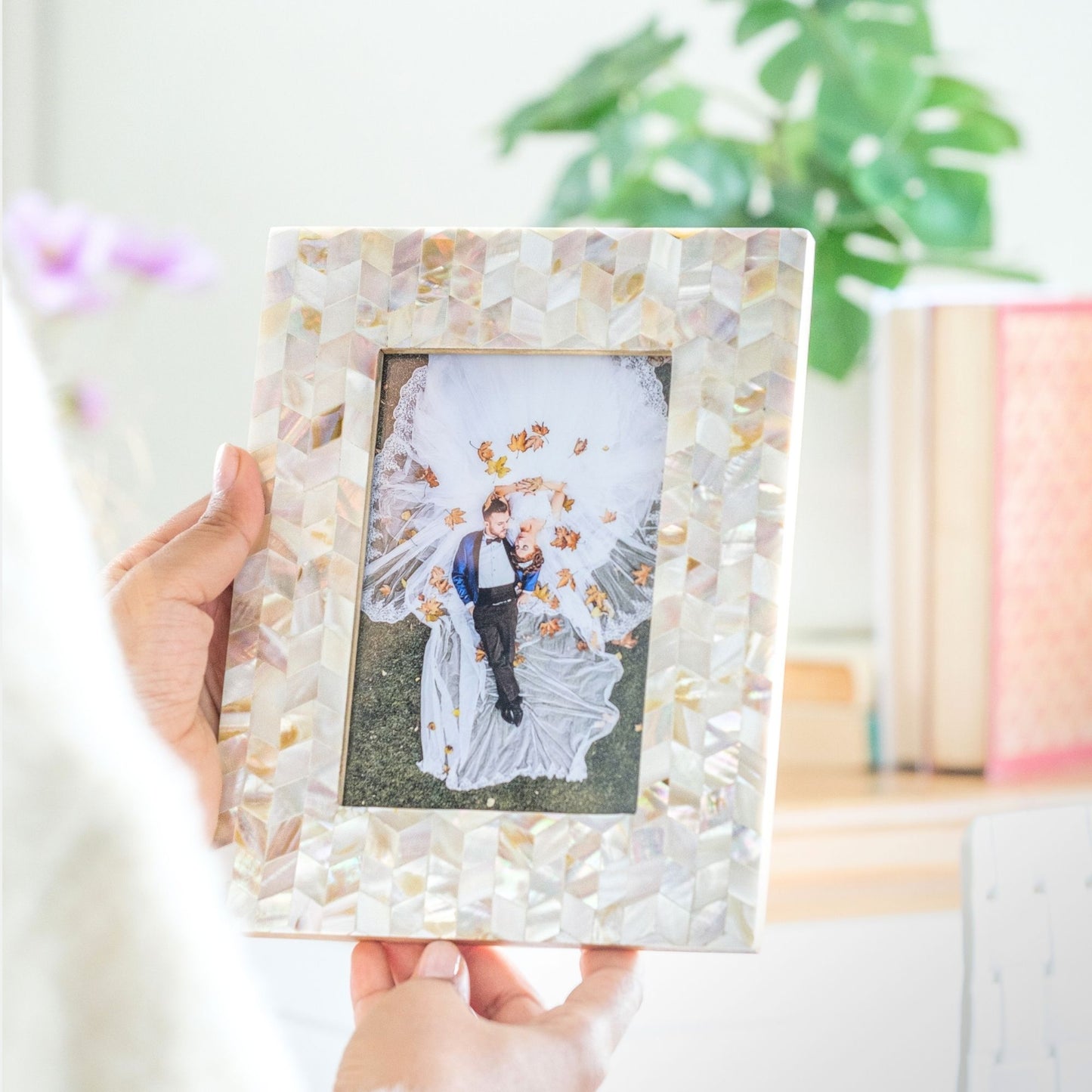 Chevron Mother of Pearl & ‘Seengh Ka Kaam’ Inspired Photo Frame