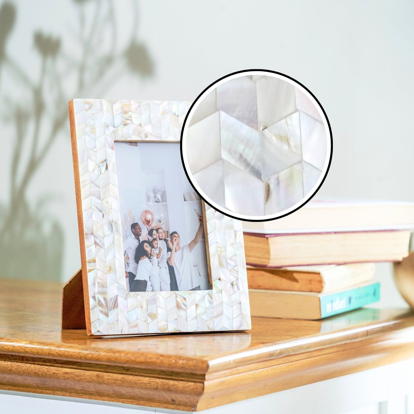 Chevron Mother of Pearl & ‘Seengh Ka Kaam’ Inspired Photo Frame