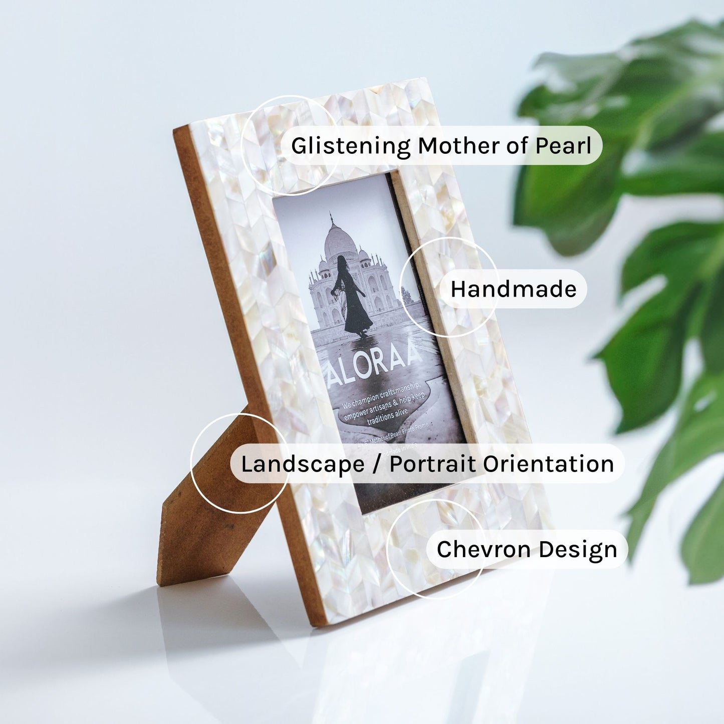 Chevron Mother of Pearl & ‘Seengh Ka Kaam’ Inspired Photo Frame