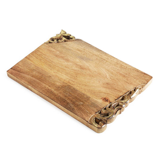 Golden Hand Carved Rustic Chopping Board