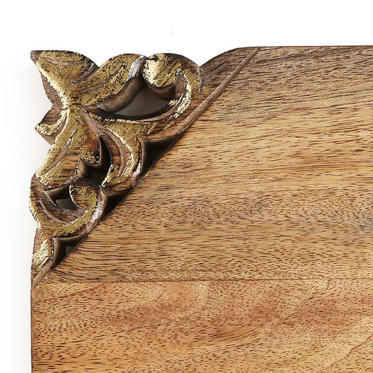 Golden Hand Carved Rustic Chopping Board